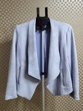 Jones New York Blue Faux Suede Jacket - Size Large